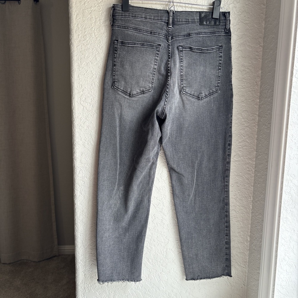 Everlane Cigarette Womens 28 Jeans Grey High Rise Raw Hem Stretch Denim Pants - Picture 3 of 11